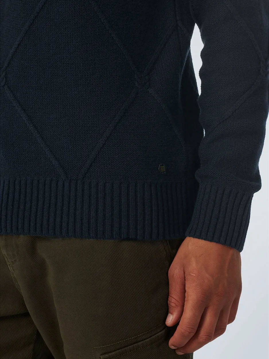 Pullover Crewneck Cable Jacquard With Wool | Night