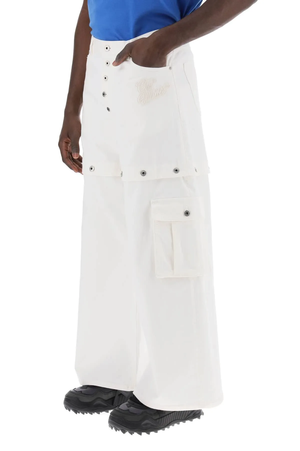 "90's logo convertible baggy jeans