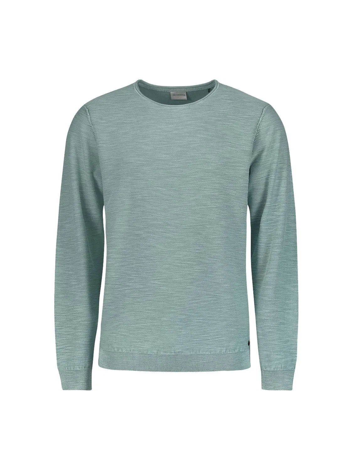 Round Neck Sweater with Garment Dyed and Stone Washed Finish | Cloud