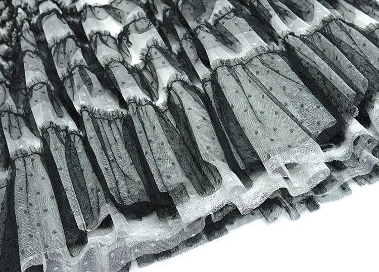 Ruffles Color Mesh Women's Cocktail & Evening Party Dress
