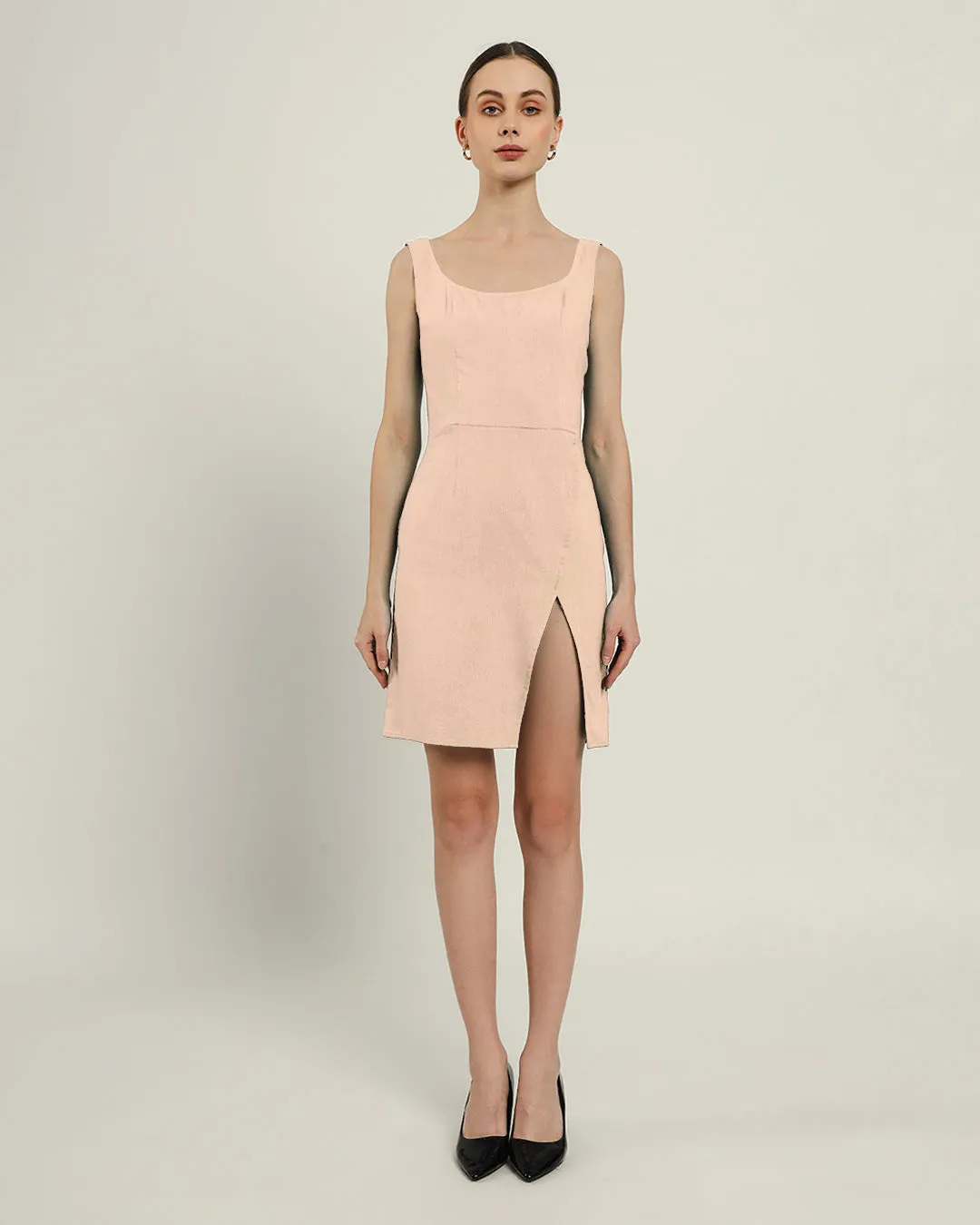 The Cannes Daisy Bisque Linen Dress