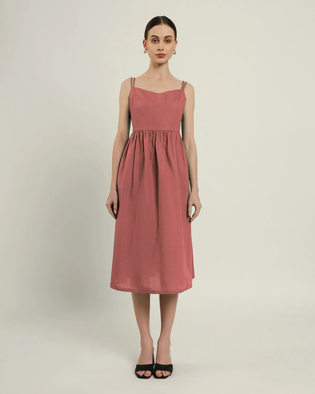The Haiti Ivory Pink Cotton Dress