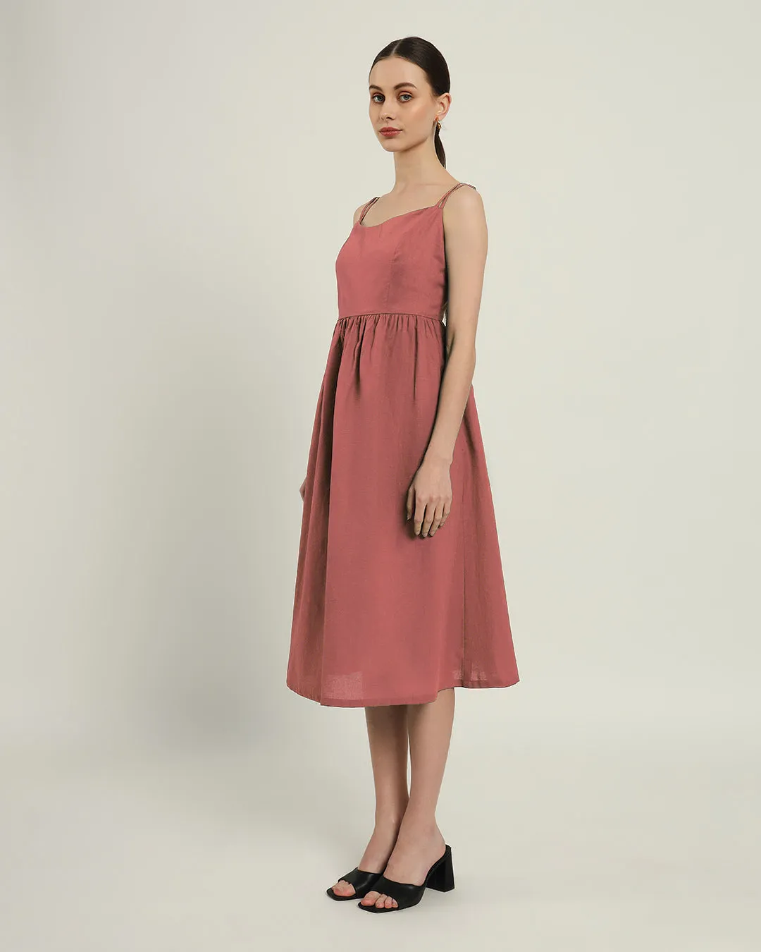 The Haiti Ivory Pink Cotton Dress