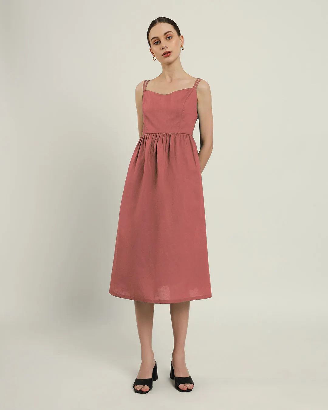 The Haiti Ivory Pink Cotton Dress