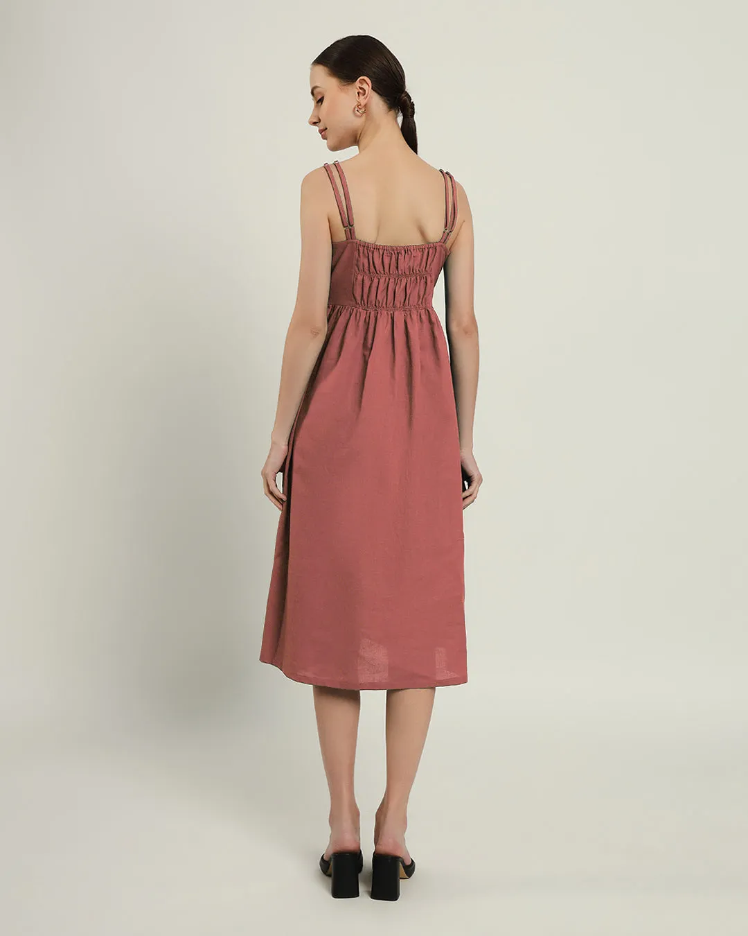 The Haiti Ivory Pink Cotton Dress