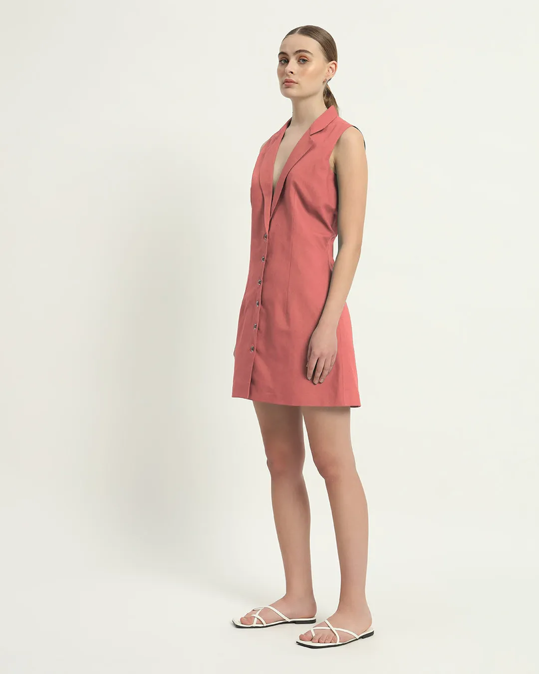The Vernon  Ivory Pink Cotton Dress
