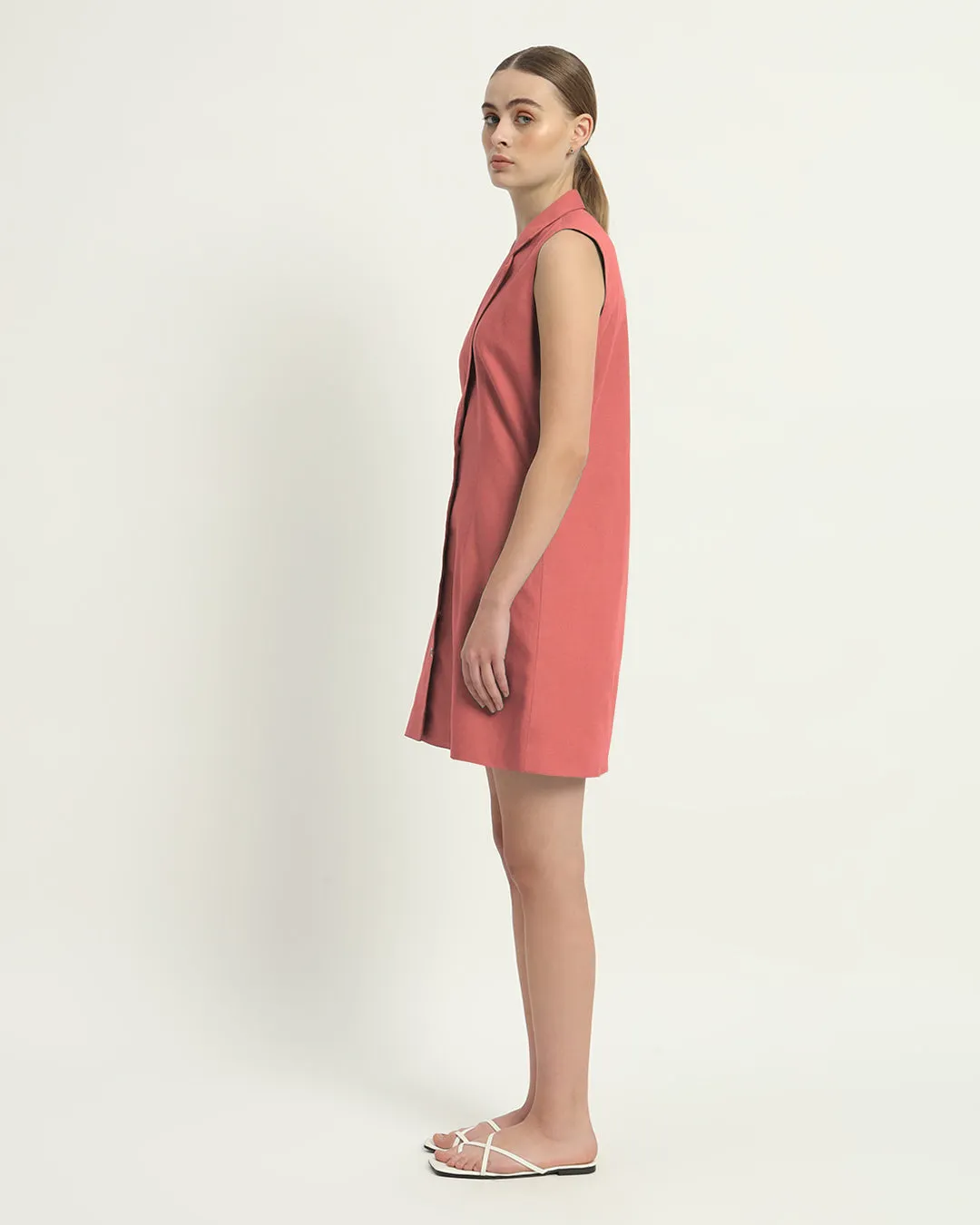 The Vernon  Ivory Pink Cotton Dress