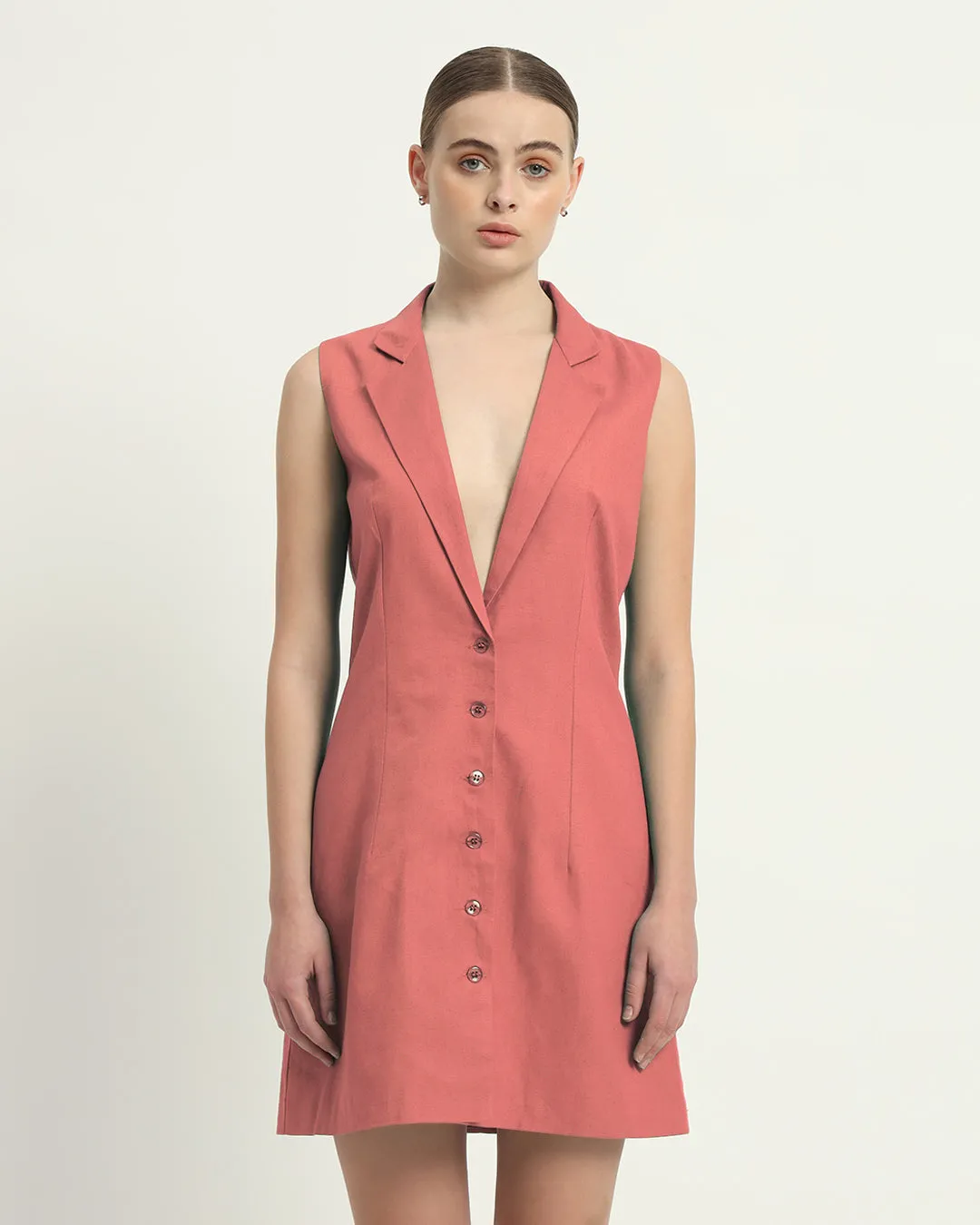 The Vernon  Ivory Pink Cotton Dress