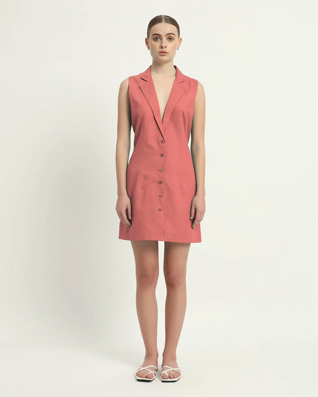 The Vernon  Ivory Pink Cotton Dress
