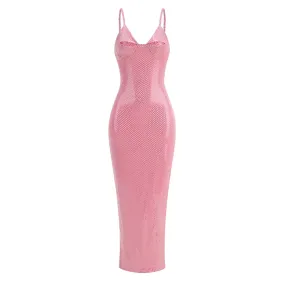 Trend4us Women's Sparkle Sequin Slip Maxi Dress