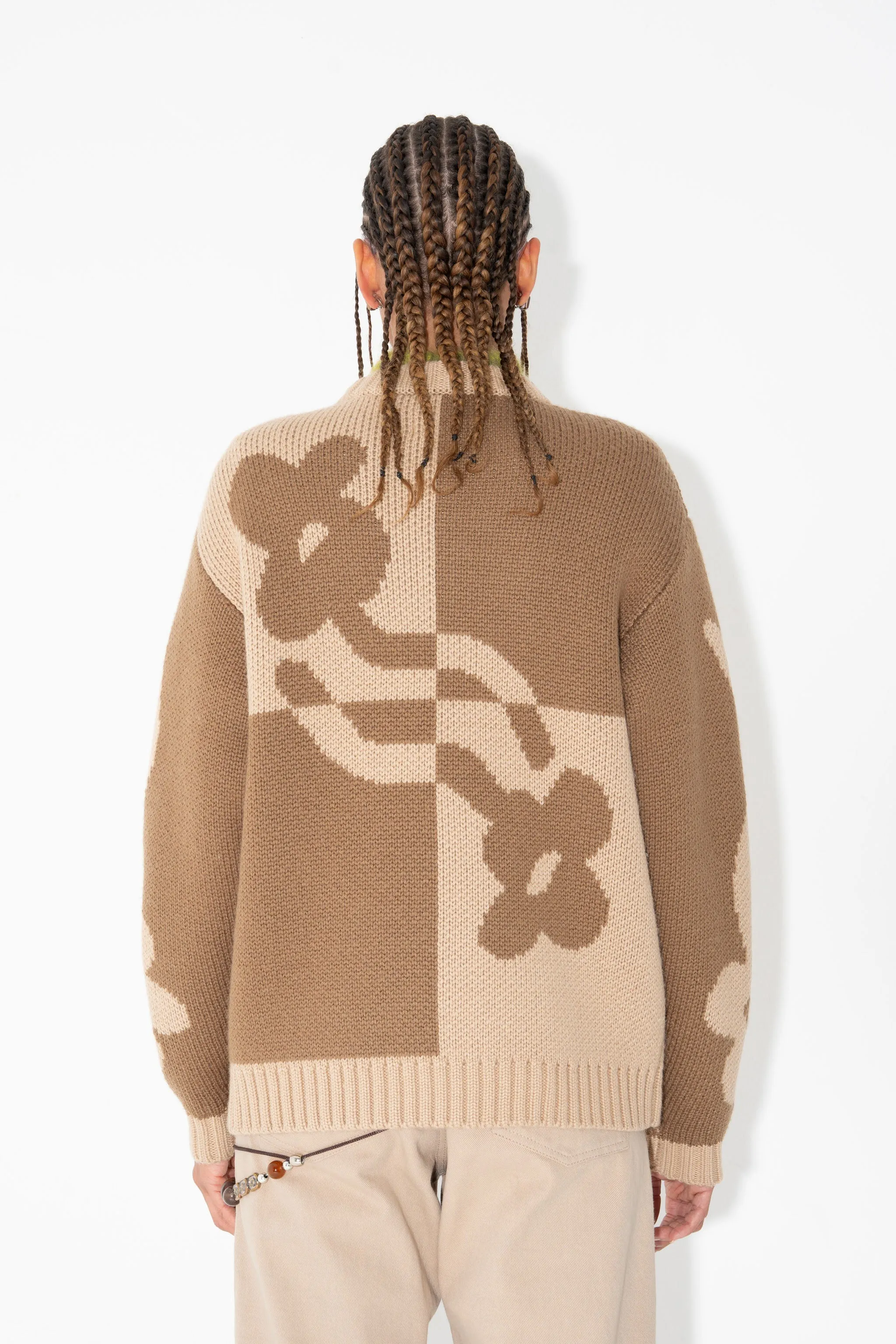 TWO-TONE DAD JUMPER in Neutral Flower