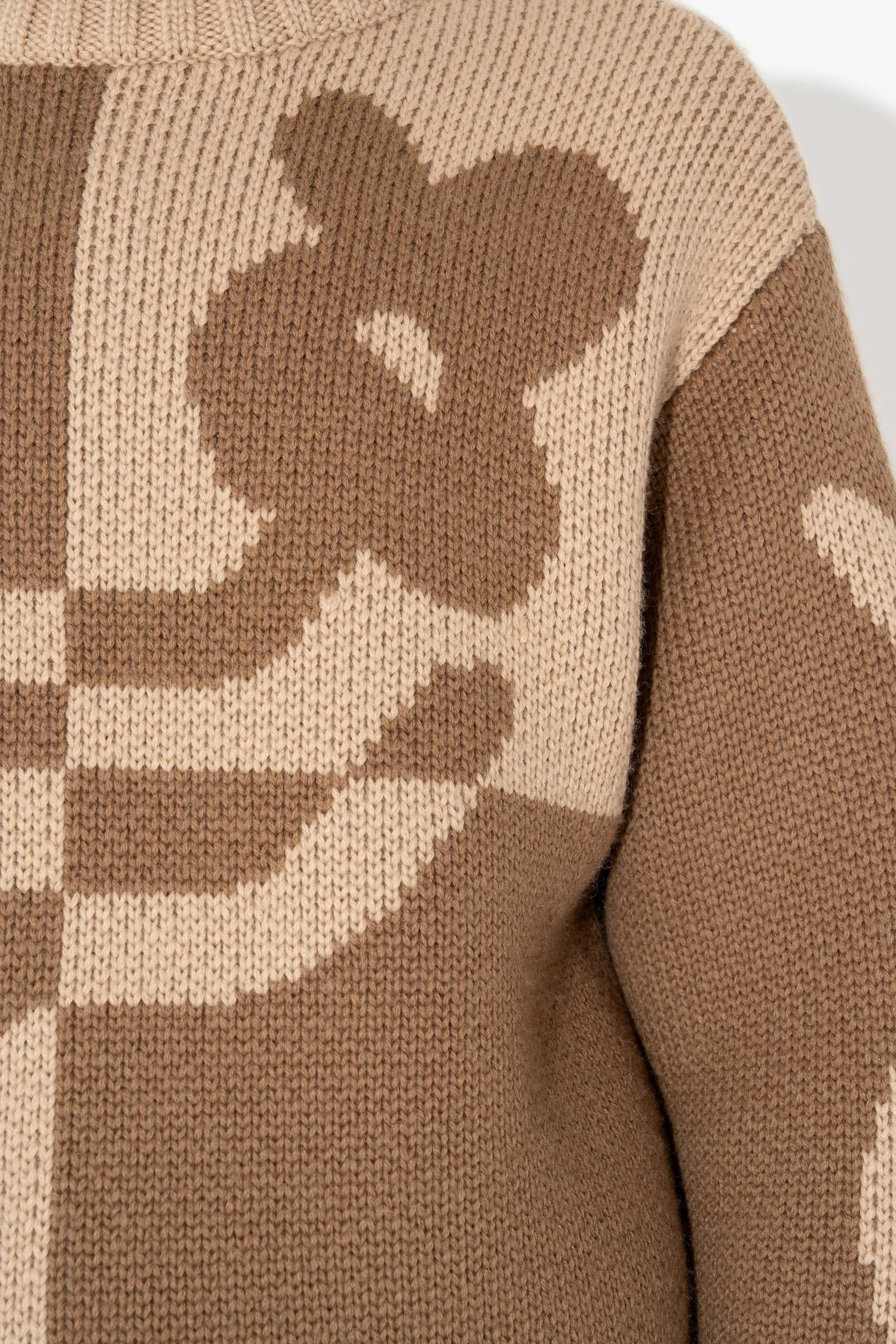 TWO-TONE DAD JUMPER in Neutral Flower