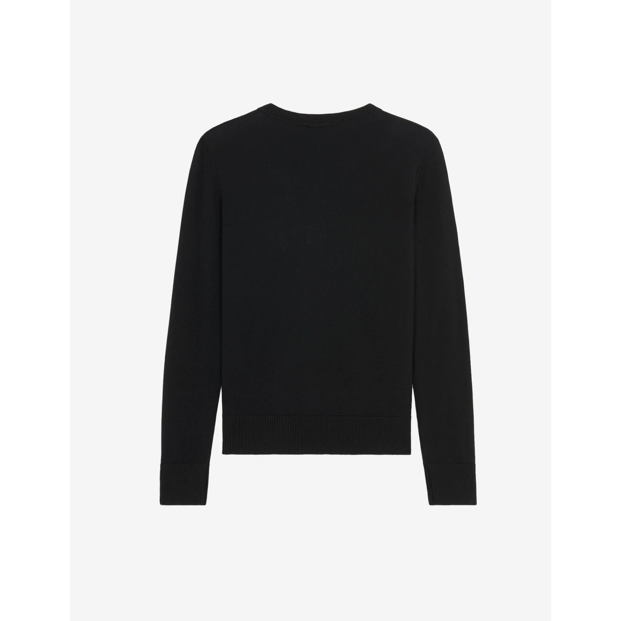 Women Double Fox Head Patch R-Neck Cardigan - Black