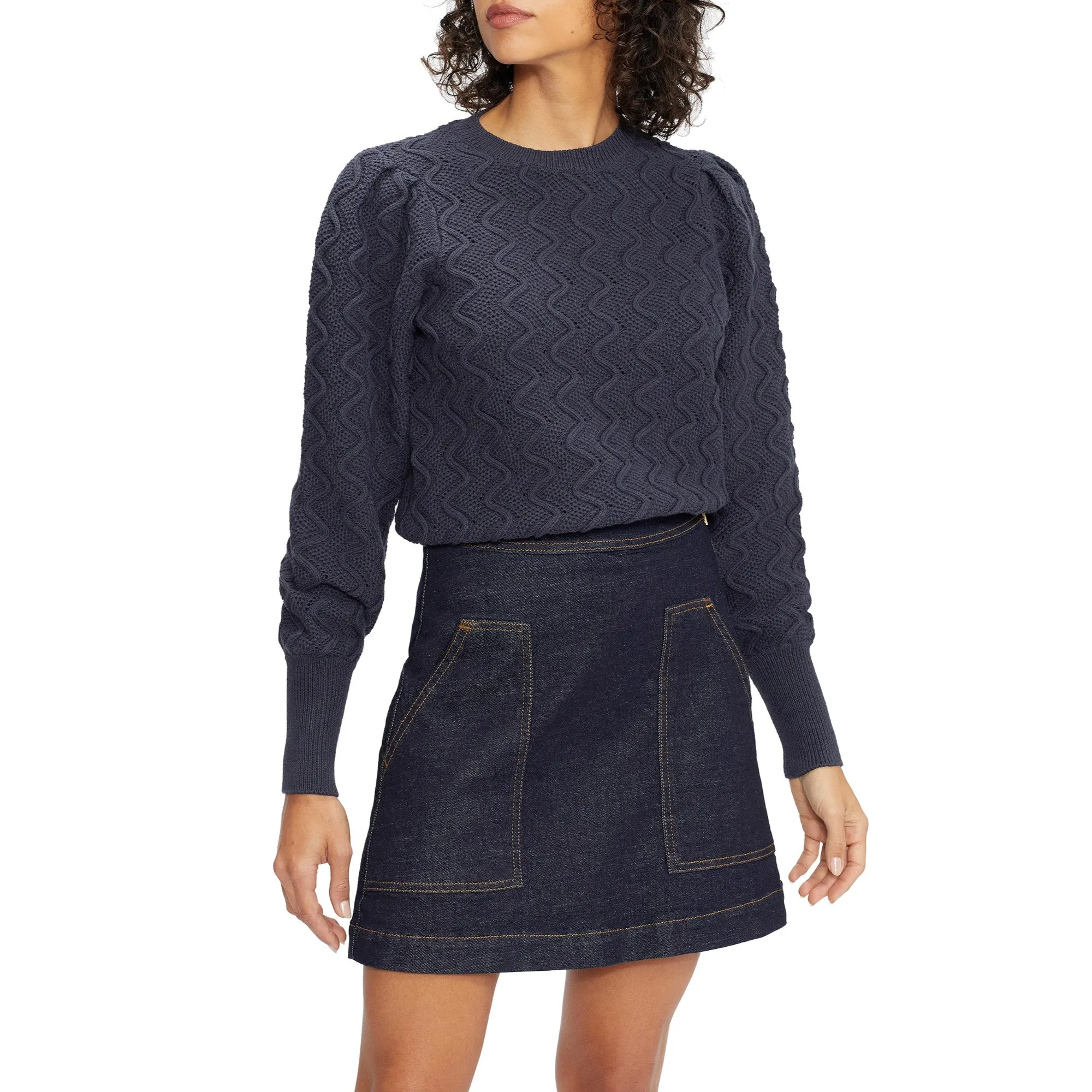 Women Wmk-Romanu-Pointelle Sweater - Midnight