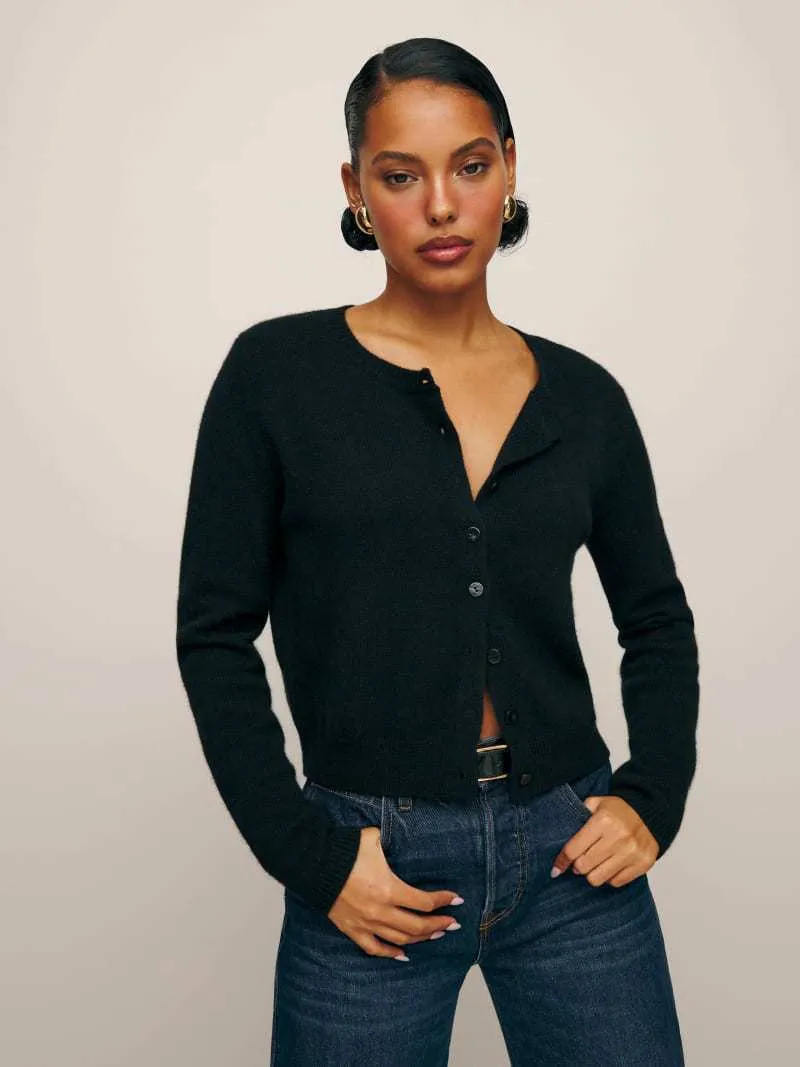 Women's Long-sleeved Knitted Cardigan Top Button