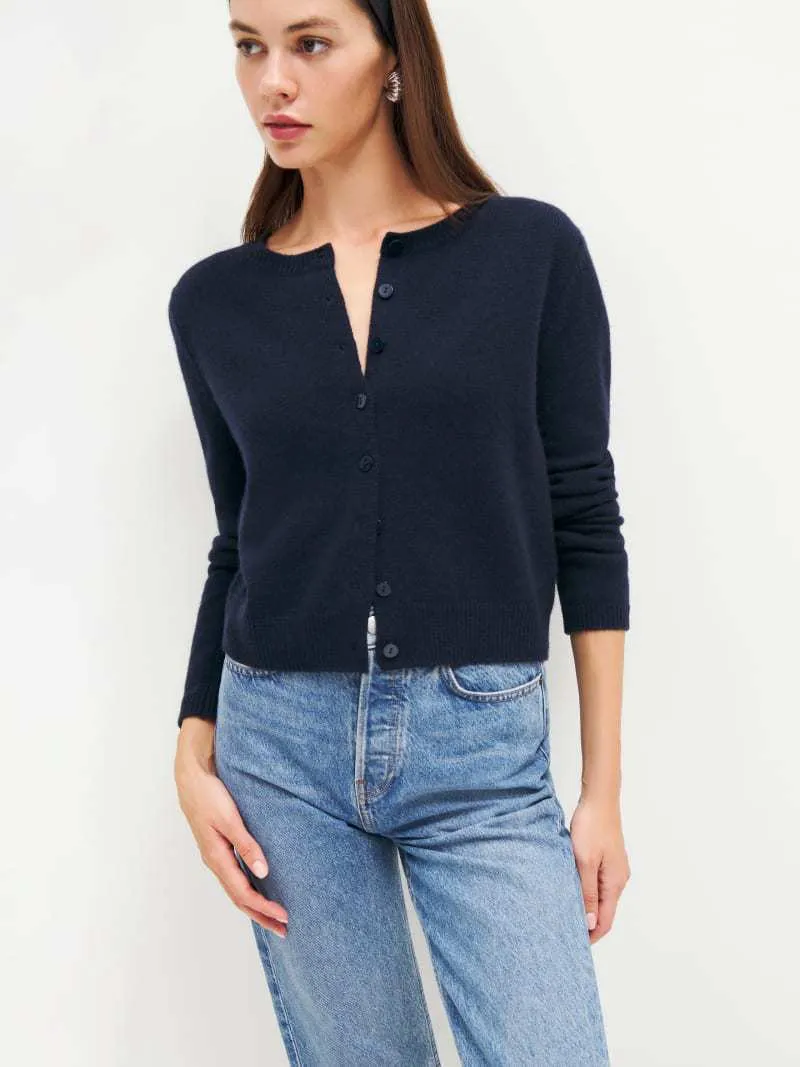 Women's Long-sleeved Knitted Cardigan Top Button