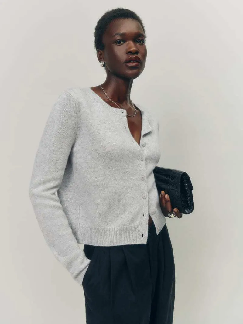 Women's Long-sleeved Knitted Cardigan Top Button