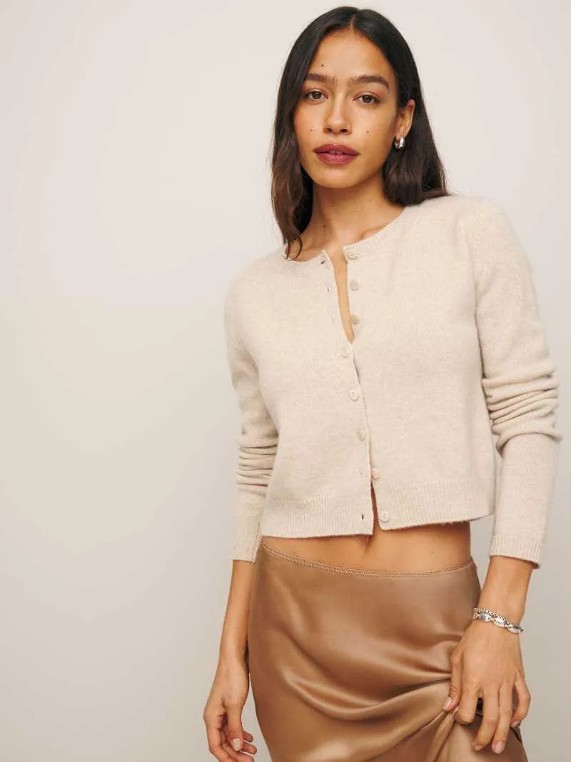 Women's Long-sleeved Knitted Cardigan Top Button